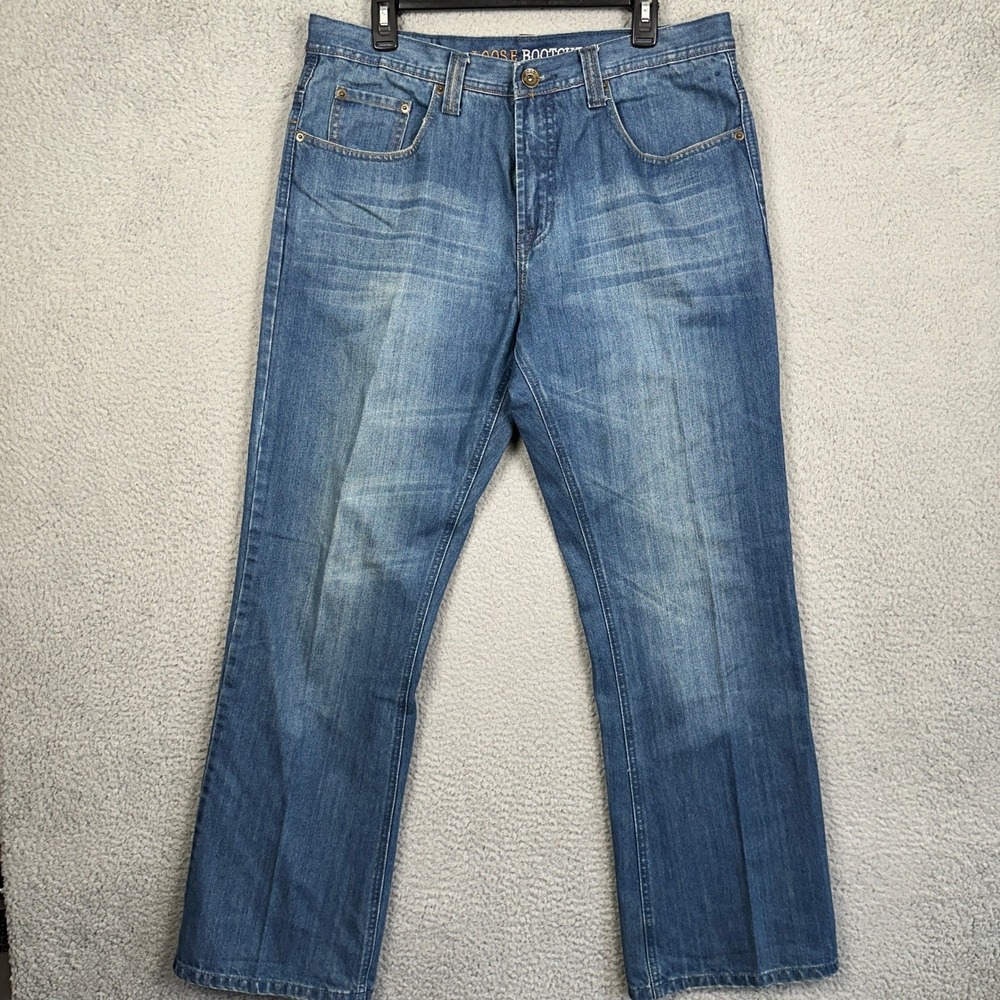 Urban Up Jeans Mens 34X32 Blue Loose Bootcut Whisking 5 Pockets Denim Casual
